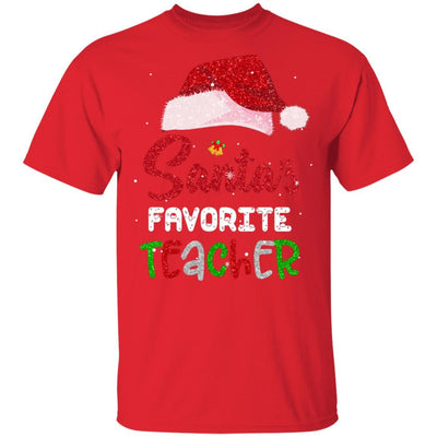 Santa's Favorite Teacher Christmas Xmas Gifts-T-Shirt & Sweatshirt-Classic T-Shirt-Red