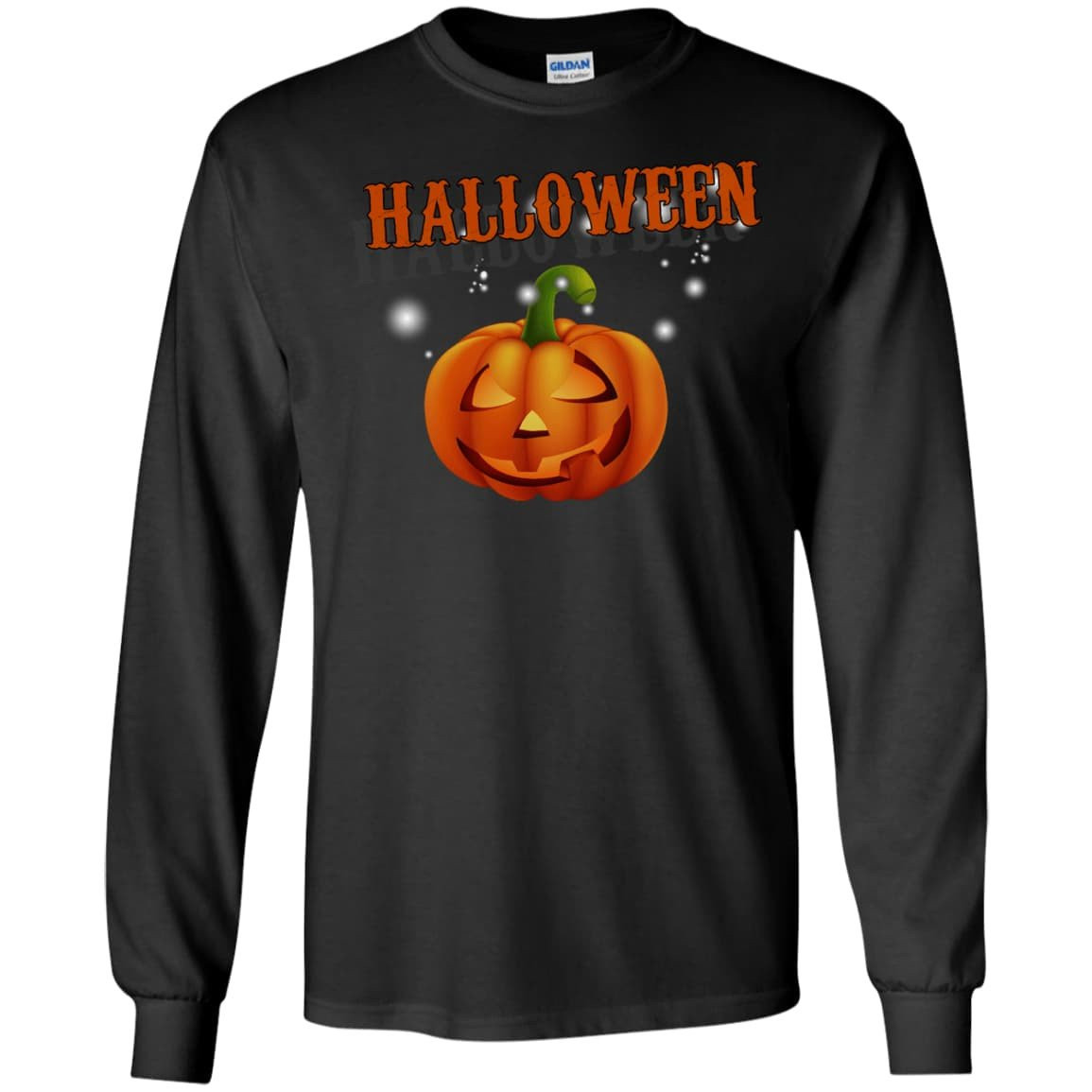 Glowing Pumpkin Cool Halloween-T-Shirt & Hoodie-Long Sleeve T-Shirt-Black