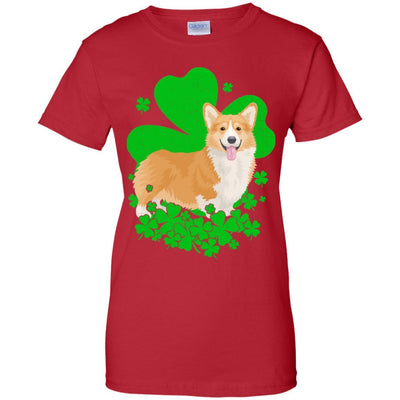 Corgi St. Patrick's Day Clovers-T-Shirt & Hoodie-Women's T-Shirt-Red