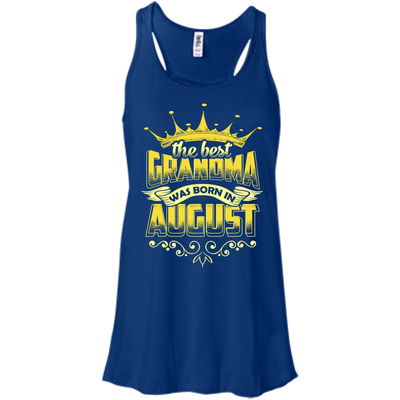 The Best Grandma Was Born In August-T-Shirt & Hoodie-Women's Flowy Racerback Tank-True Royal