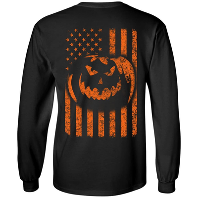 Halloween American Flag-T-Shirt & Hoodie-Long Sleeve T-Shirt-Black