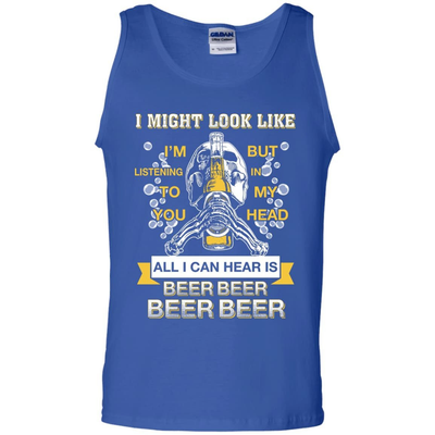 All I Can Hear Is Beer Beer Beer Beer-T-Shirt & Hoodie-Unisex Tank-Royal
