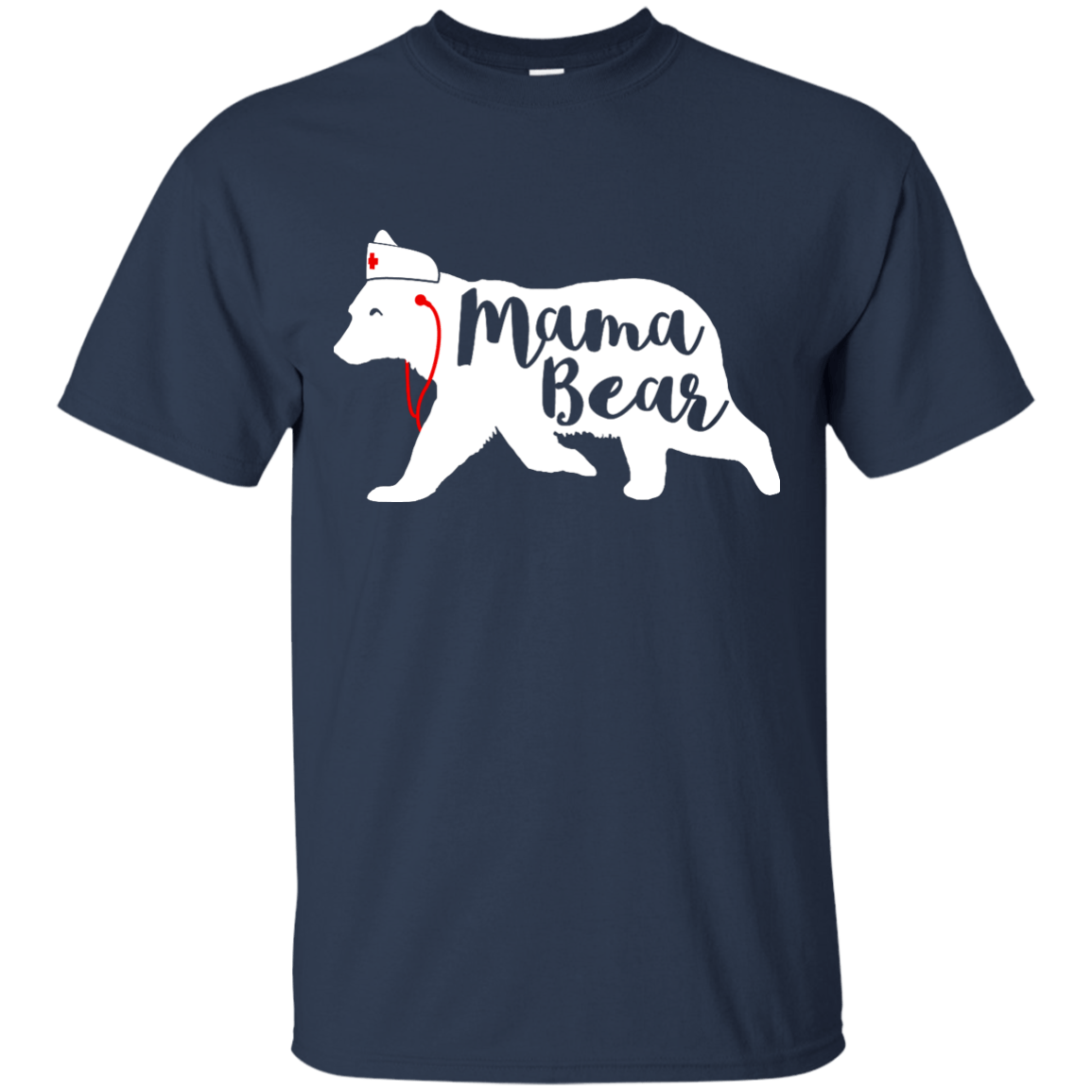 Nurse Mama Bear-T-Shirt & Hoodie-Classic T-Shirt-Navy