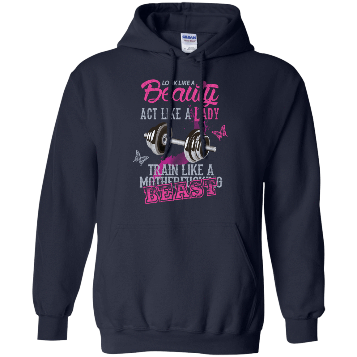 Look like a beautiful act like a lady-T-Shirt & Hoodie-Pullover Hoodie-Navy