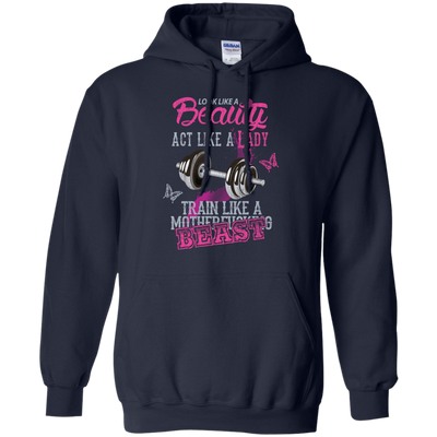 Look like a beautiful act like a lady-T-Shirt & Hoodie-Pullover Hoodie-Navy