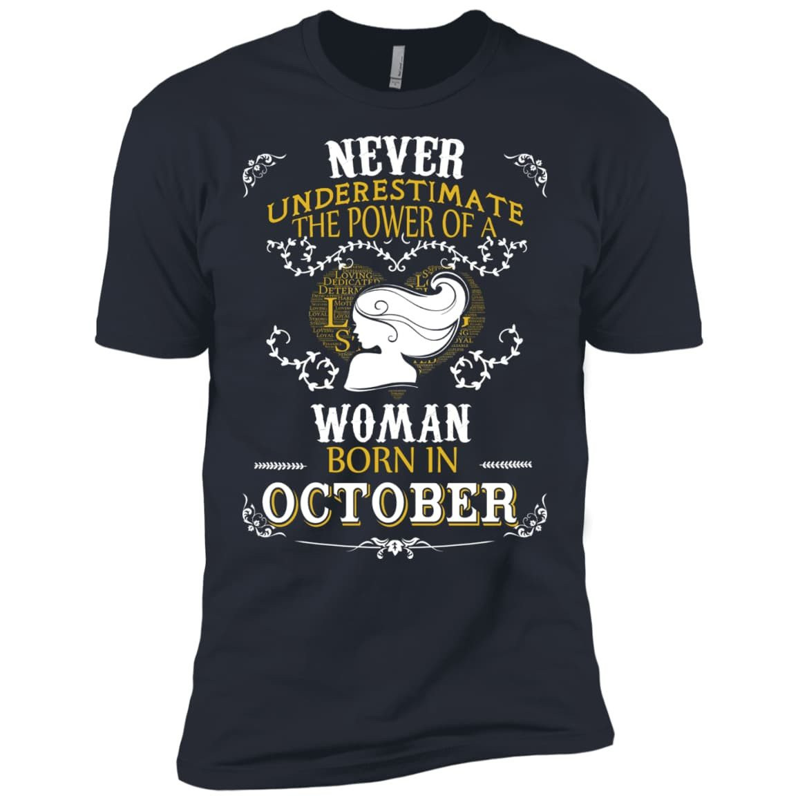 A Woman Born In OCTOBER-T-Shirt & Hoodie-Premium T-Shirt-Indigo
