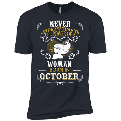 A Woman Born In OCTOBER-T-Shirt & Hoodie-Premium T-Shirt-Indigo