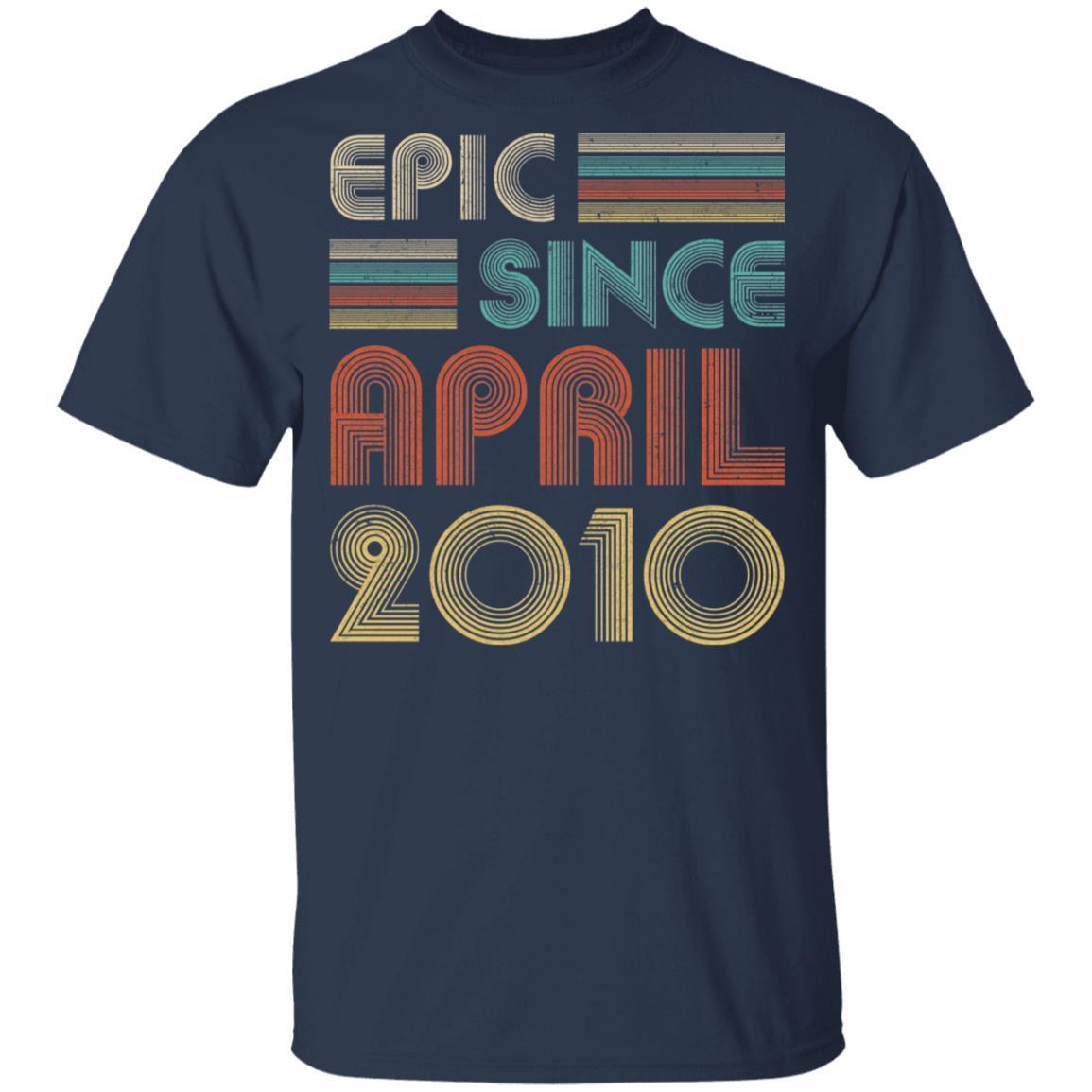 Epic Since April 2010 Vintage 11th Birthday Gifts Youth-Youth Shirt-Youth T-Shirt-Navy