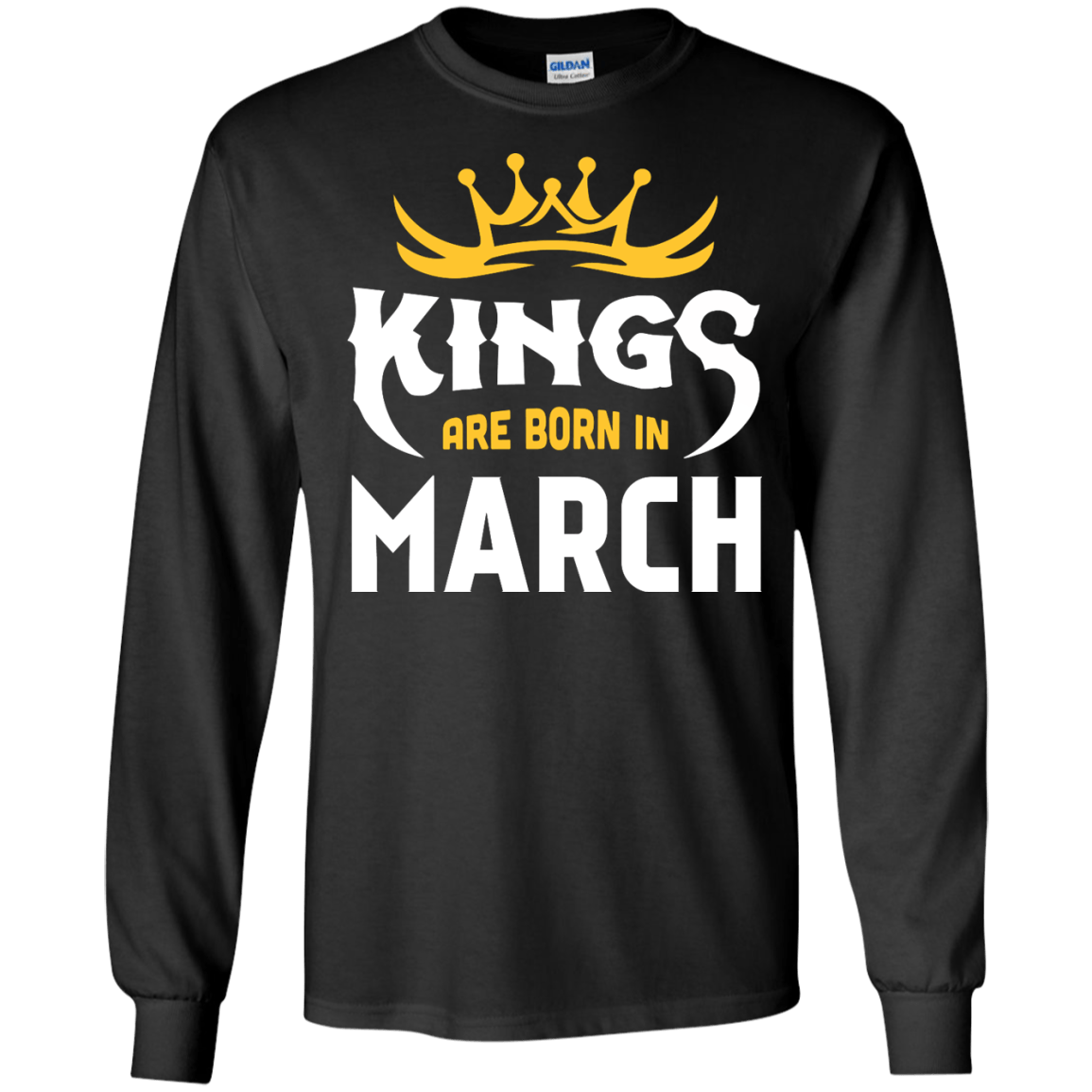 Kings Are Born In March-T-Shirt & Hoodie-Long Sleeve T-Shirt-Black
