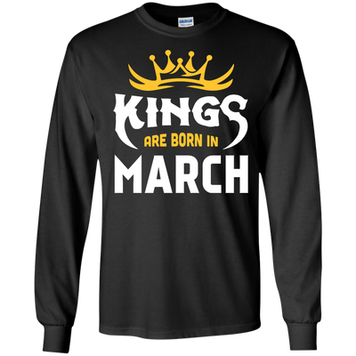 Kings Are Born In March-T-Shirt & Hoodie-Long Sleeve T-Shirt-Black