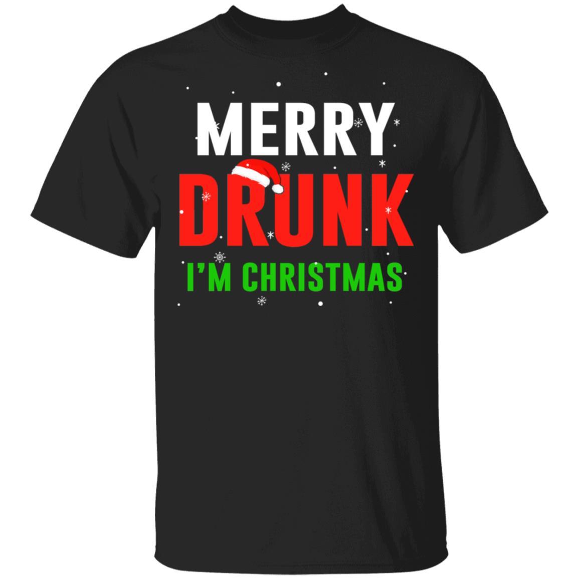 Merry Drunk I'm Christmas Wine Lover Funny Drinking