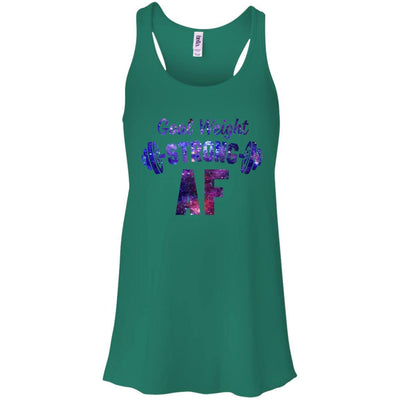 Goal Weight Strong AF-T-Shirt & Tank Top-Women's Flowy Racerback Tank-Kelly Green