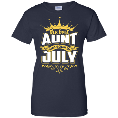 The Best Aunt Was Born In July-T-Shirt & Hoodie-Women's T-Shirt-Navy