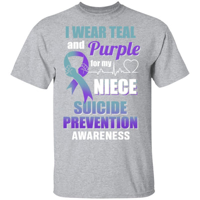 I Wear Teal And Purple For My Niece Suicide Prevention-T-Shirt & Hoodie-Classic T-Shirt-Sport Grey