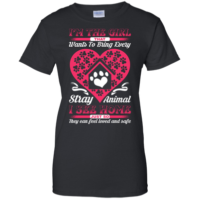 I'm The Girl That Wants To Bring Every Stray Animal T Shirt-T-Shirt & Hoodie-Women's T-Shirt-Black