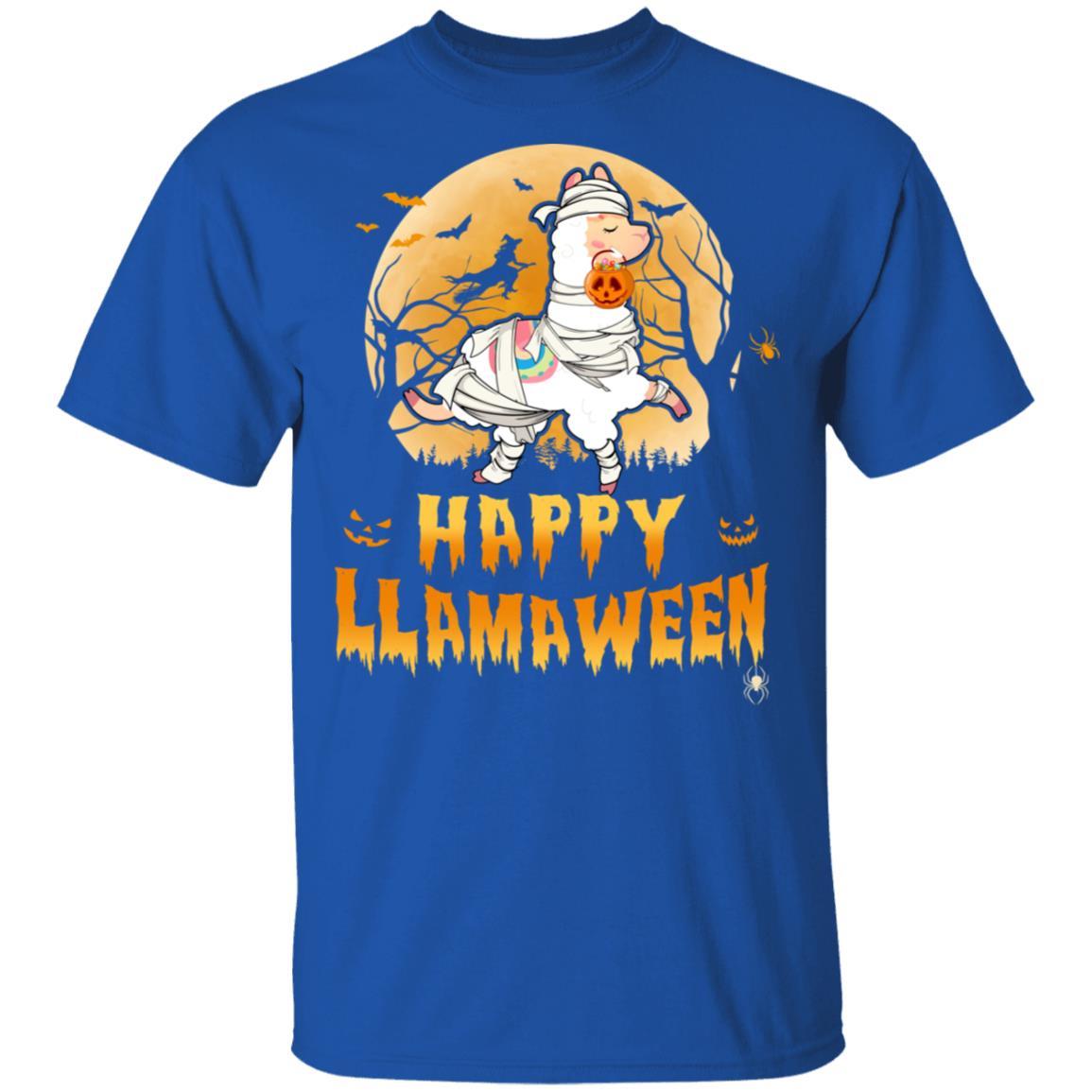 Happy Llamaween Funny Halloween Llama Costume Gift-T-Shirt & Hoodie-Classic T-Shirt-Royal