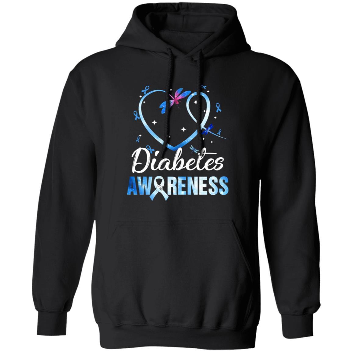Dragonfly Diabetes Awareness-T-Shirt & Hoodie-Pullover Hoodie-Black