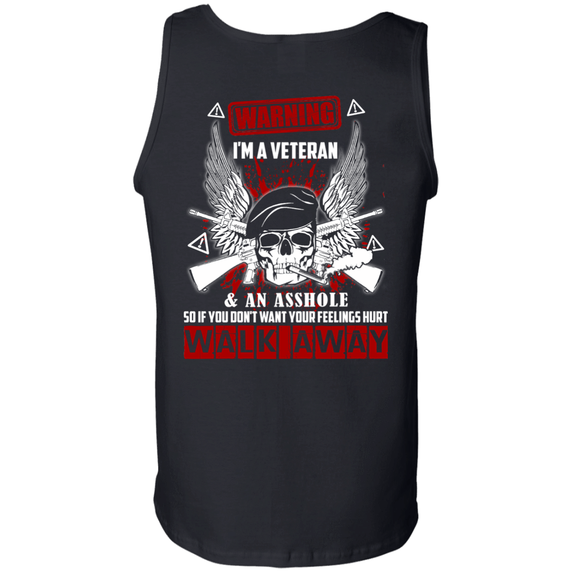 I'm A Veteran And An A**hole-T-Shirt & Hoodie-Unisex Tank-Black