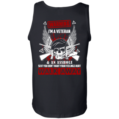 I'm A Veteran And An A**hole-T-Shirt & Hoodie-Unisex Tank-Black
