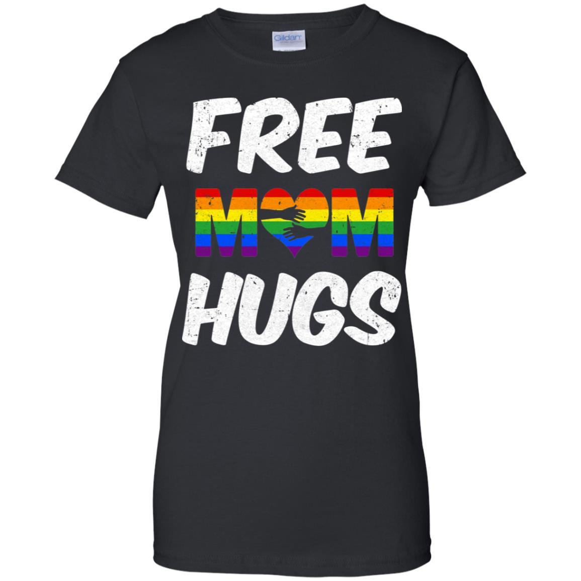 LGBT Pride Month Free Mom Hugs-T-Shirt & Hoodie-Women's T-Shirt-Black