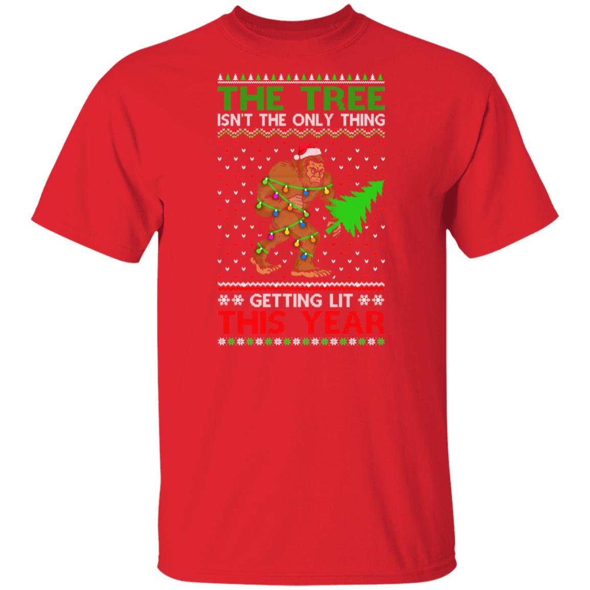 Christmas Bigfoot The Tree Isn't The Only Thing Sweater-T-Shirt & Sweatshirt-Classic T-Shirt-Red