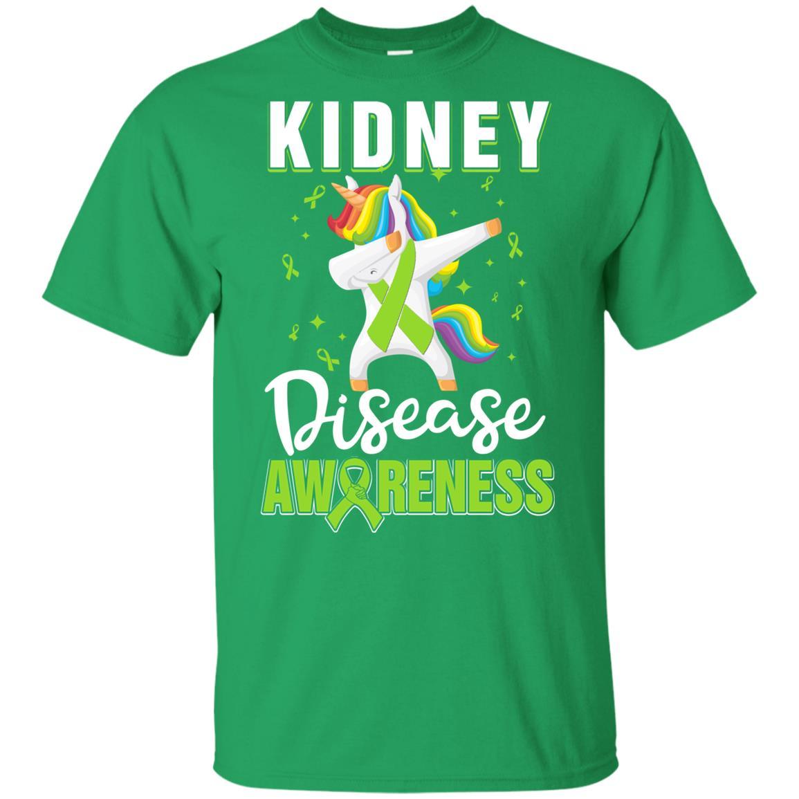 Inspirational Kidney Disease Awareness Unicorn Support Youth-Youth Shirt-Youth T-Shirt-Irish Green
