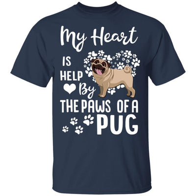 My Heart Is Held By The Paws Of A Pug Lover-T-Shirt & Hoodie-Classic T-Shirt-Navy