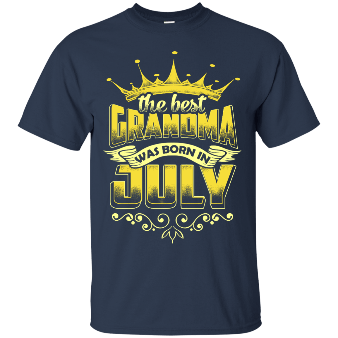 The Best Grandma Was Born In July-T-Shirt & Hoodie-Classic T-Shirt-Navy