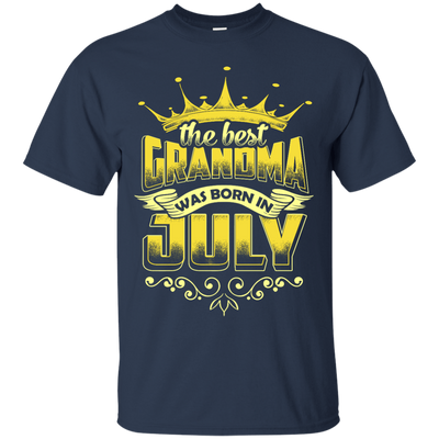 The Best Grandma Was Born In July-T-Shirt & Hoodie-Classic T-Shirt-Navy