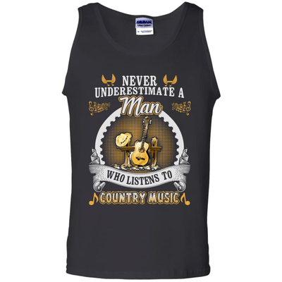A Man Listen To Country Music-T-Shirt & Hoodie-Unisex Tank-Black
