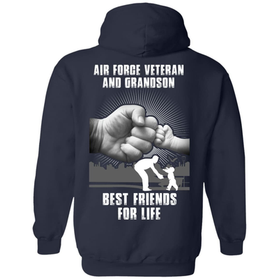 Air Force Veteran And Grandson Best Friends For Life-T-Shirt & Hoodie-Pullover Hoodie-Navy
