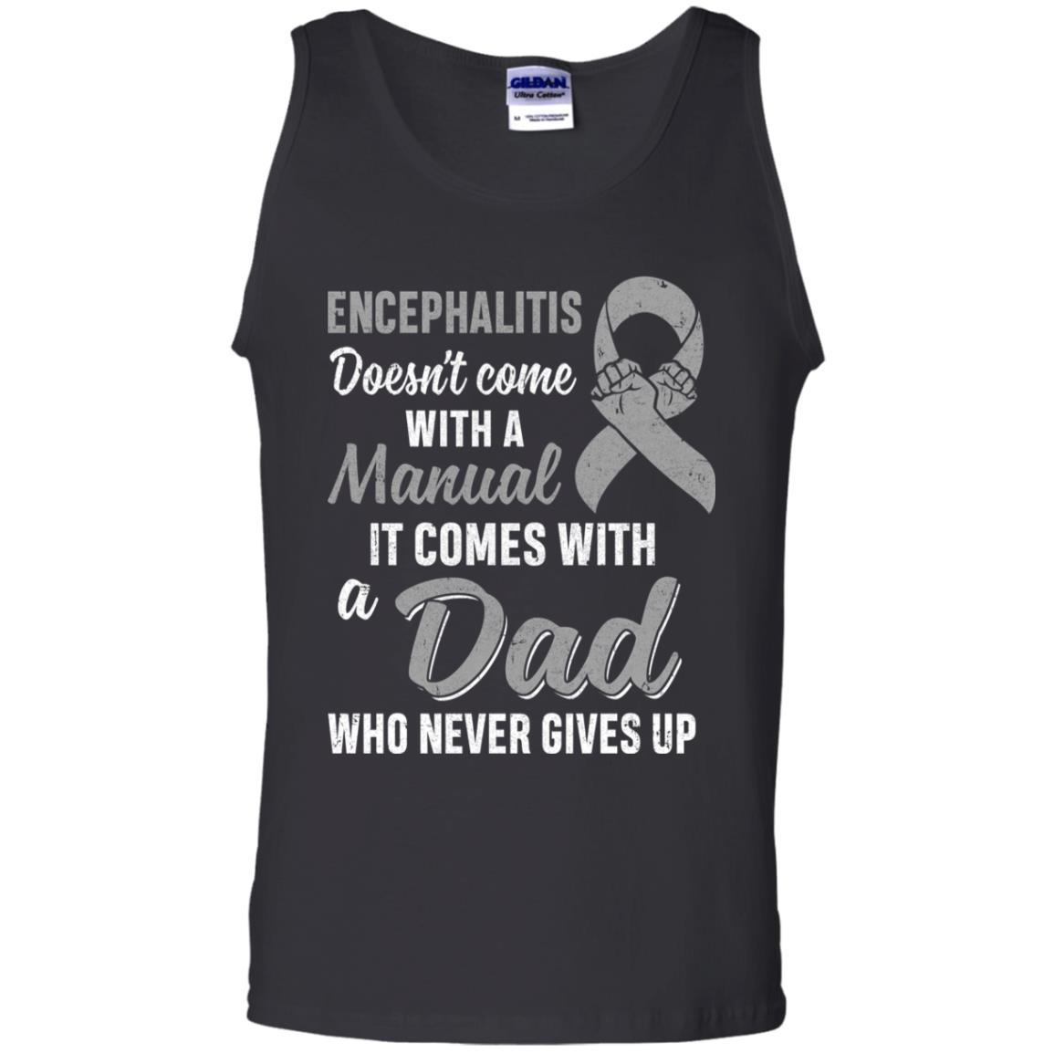 Encephalitis Awareness Dad Warrior Gifts-T-Shirt & Hoodie-Unisex Tank-Black