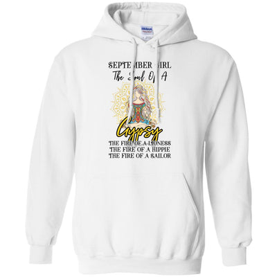 September Girl The Soul Of A Gypsy Funny Birthday Gift-T-Shirt & Tank Top-Pullover Hoodie-White