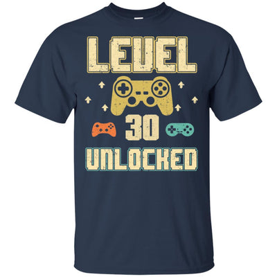 Level 30 Unlocked Video Gamer 30th Birthday Gift-T-Shirt & Hoodie-Classic T-Shirt-Navy