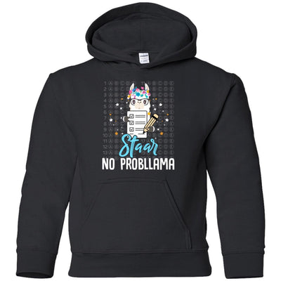 STAAR Test Day Llama For Students Teacher Youth-Youth Shirt-Youth Pullover Hoodie-Black