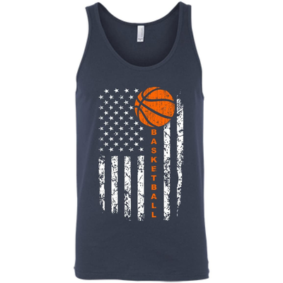 American Basketball Flag-T-Shirt & Hoodie-Unisex Tank-Navy