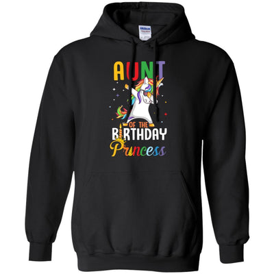 Aunt Of The Birthday Girl Dabbing Unicorn Party-T-Shirt & Hoodie-Pullover Hoodie-Black