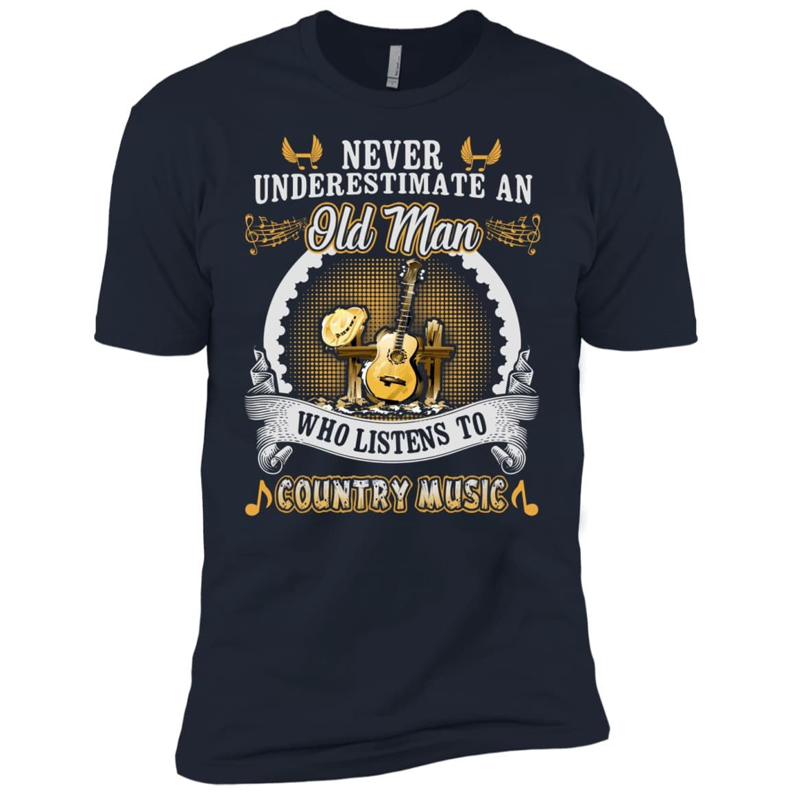 An Old Man Listen To Country Music-T-Shirt & Hoodie-Premium T-Shirt-Midnight Navy