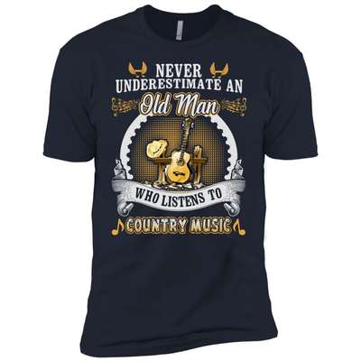 An Old Man Listen To Country Music-T-Shirt & Hoodie-Premium T-Shirt-Midnight Navy