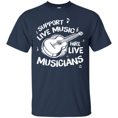 Support Live Music Hire Live Musicans-T-Shirt & Hoodie-Classic T-Shirt-Navy