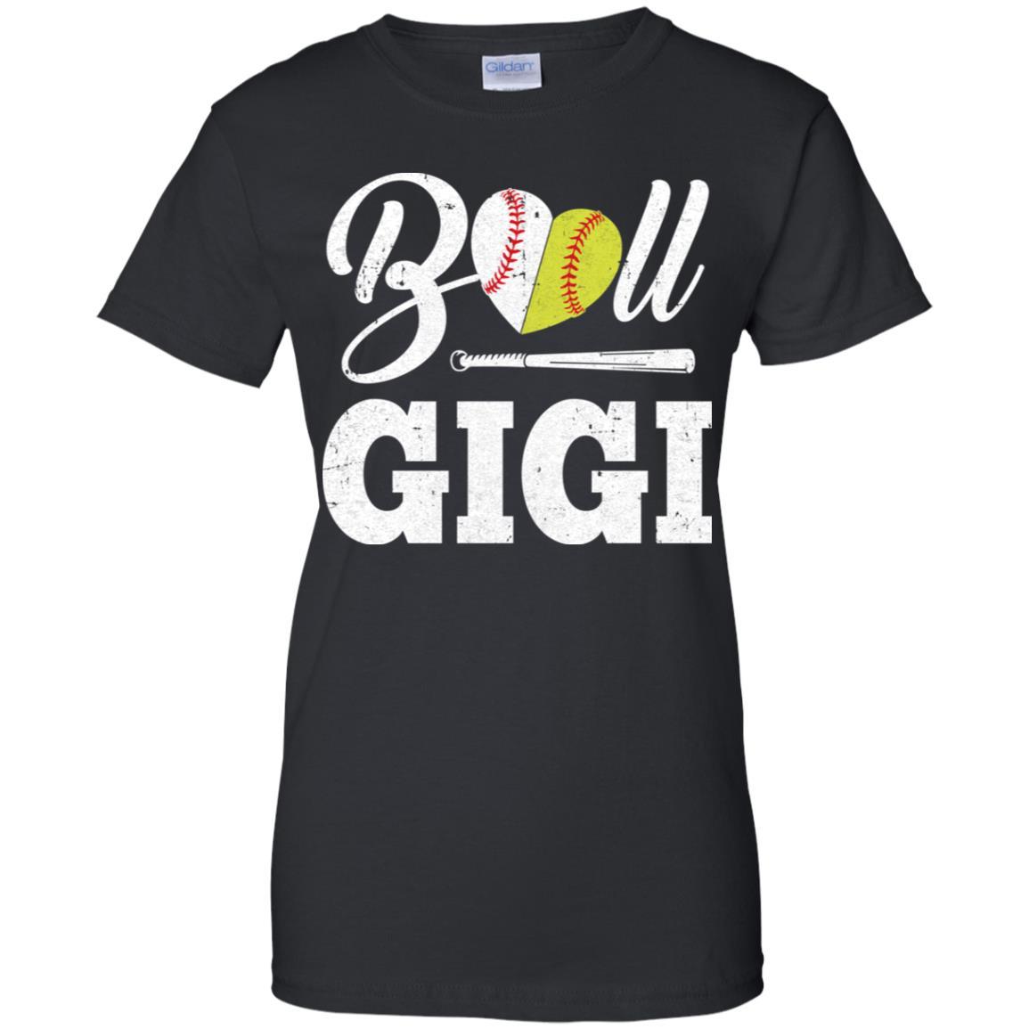 Funny Ball Gigi Softball Baseball Mothers Day Gifts-T-Shirt & Tank Top-Women's T-Shirt-Black