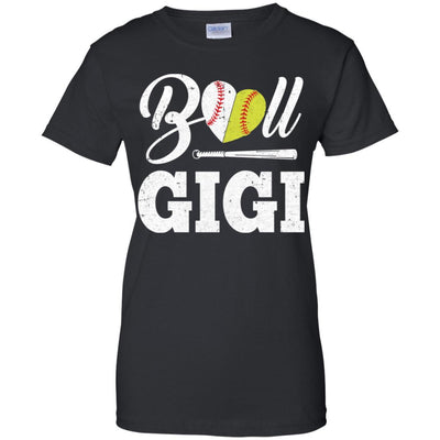 Funny Ball Gigi Softball Baseball Mothers Day Gifts-T-Shirt & Tank Top-Women's T-Shirt-Black