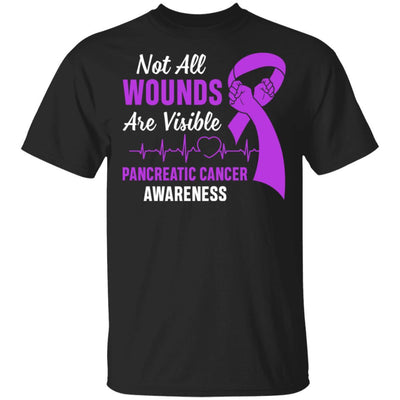 Pancreatic Cancer Awareness Not All Wounds Are Visible-T-Shirt & Hoodie-Classic T-Shirt-Black