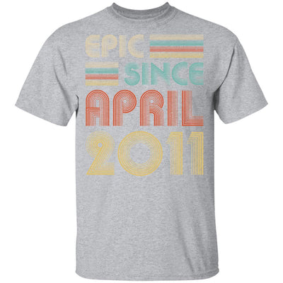 Epic Since April 2011 Vintage 10th Birthday Gifts Youth-Youth Shirt-Youth T-Shirt-Sport Grey