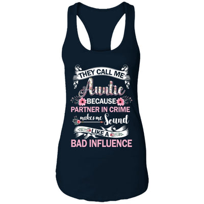 They Call Me Auntie Because Partner In Crime-T-Shirt & Hoodie-Women's Ideal Racerback Tank-Midnight Navy
