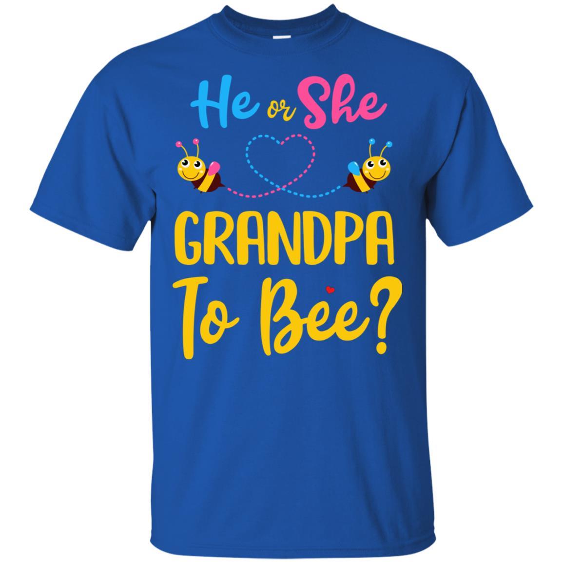 Gender Reveal Pink Blue What Will It Bee He Or She Grandpa-T-Shirt & Hoodie-Classic T-Shirt-Royal