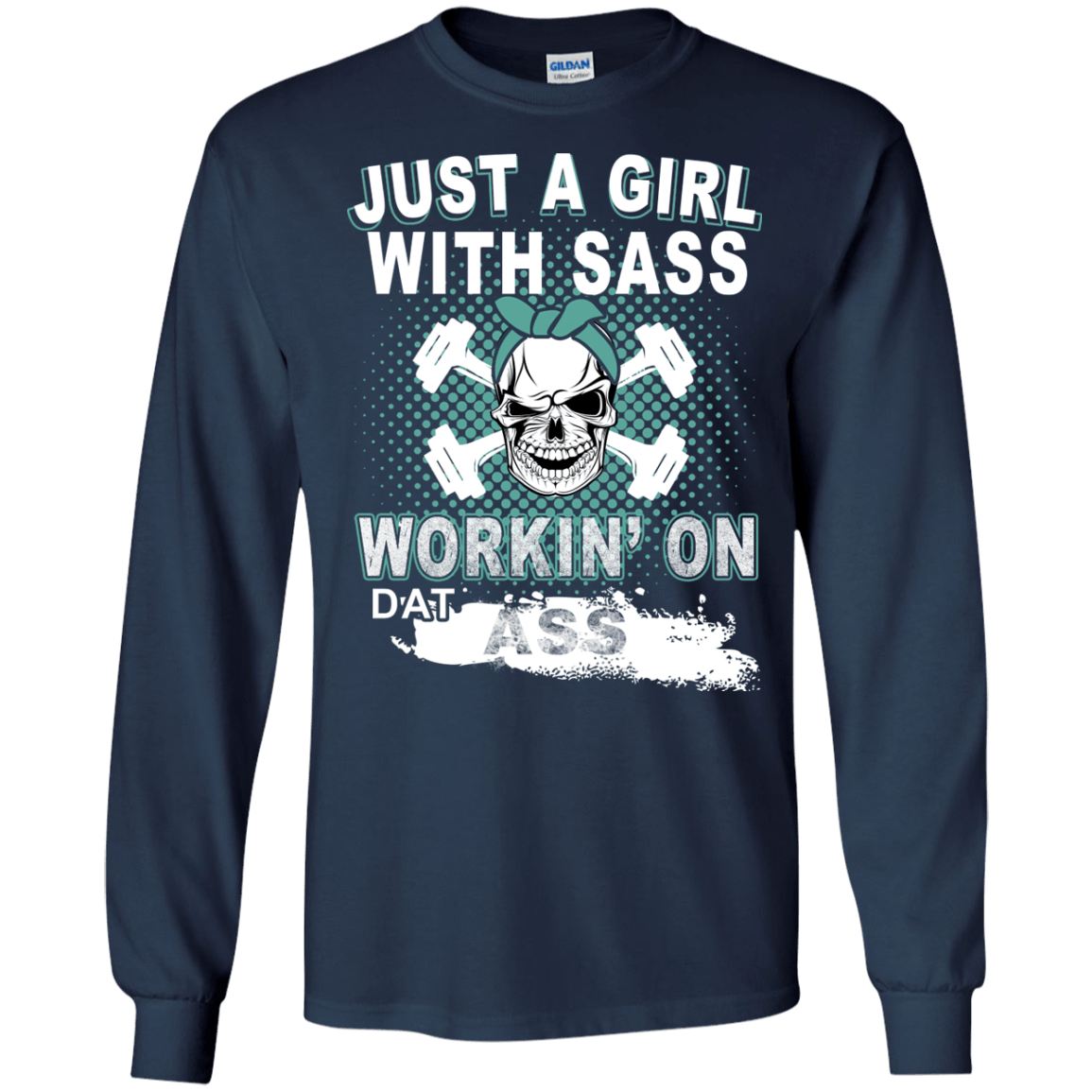 JUST A GIRL WITH SASS-T-Shirt & Hoodie-Long Sleeve T-Shirt-Navy