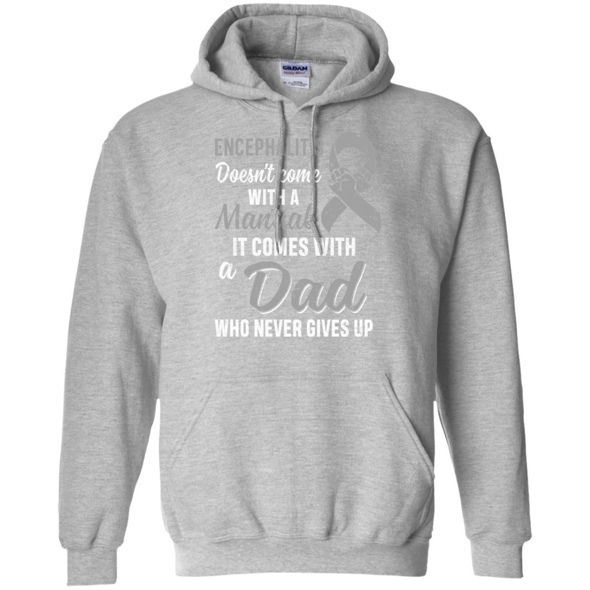 Encephalitis Awareness Dad Warrior Gifts-T-Shirt & Hoodie-Pullover Hoodie-Sport Grey