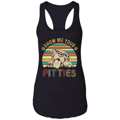 Show Me Your Pitties Retro Vintage Pitbull Lover Gift-T-Shirt & Tank Top-Women's Ideal Racerback Tank-Black