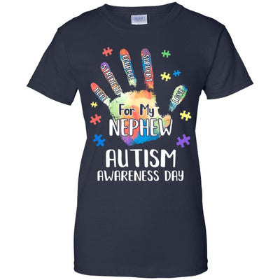 Support Autism Awareness For My Nephew Puzzle Gift-T-Shirt & Hoodie-Women's T-Shirt-Navy